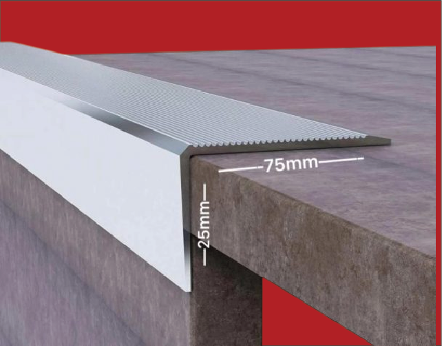 Aluminium Stair (Step) Nosing – 75mm x 25mm