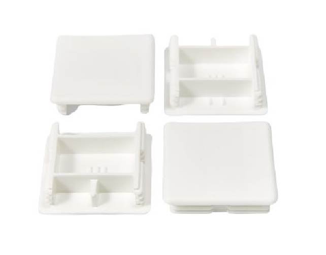 G.I. Slotted Channel PVC End Cap - White 41 x 41, 41 x 21